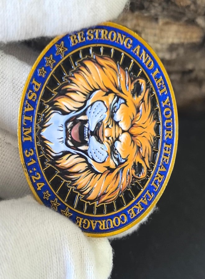 CYOUNG Christian Lion of Courage Inspirational Challenge Coin - Be Strong and Courageous - Image 5