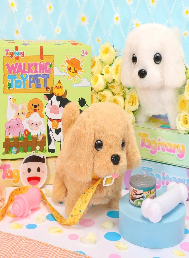Tagitary Plush Toys Walking Dog Toys That Can Walk, Bark and Wag Tail,Interactive Electronic Pet Toys Puppy with Leash,Easter Christmas Birthday Gift for Toddlers Kids - Image 3