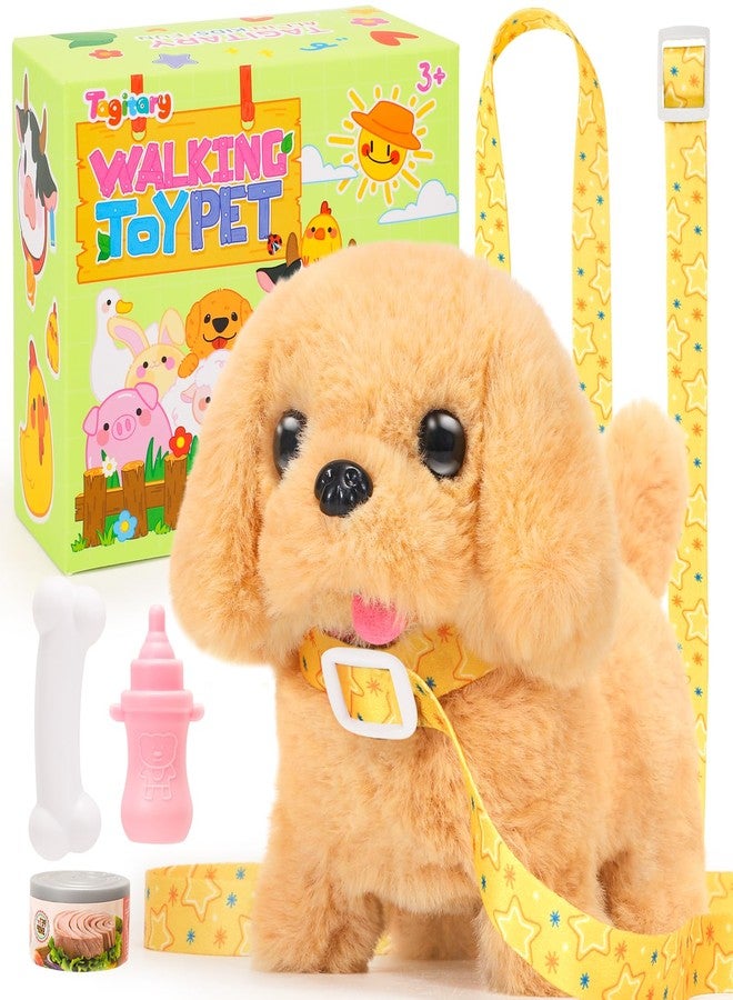 Tagitary Plush Toys Walking Dog Toys That Can Walk, Bark and Wag Tail,Interactive Electronic Pet Toys Puppy with Leash,Easter Christmas Birthday Gift for Toddlers Kids - Image 1