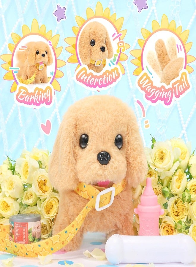 Tagitary Plush Toys Walking Dog Toys That Can Walk, Bark and Wag Tail,Interactive Electronic Pet Toys Puppy with Leash,Easter Christmas Birthday Gift for Toddlers Kids - Image 4