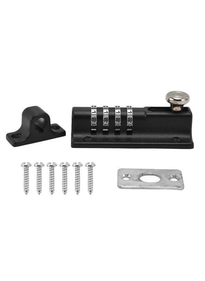 Thoraya Combination Locking Bolt Safe Password Durable Rust Resistant Coating 4 Digit Lock Bolt for Pool Gate Fence FarmBlack  - Image 1