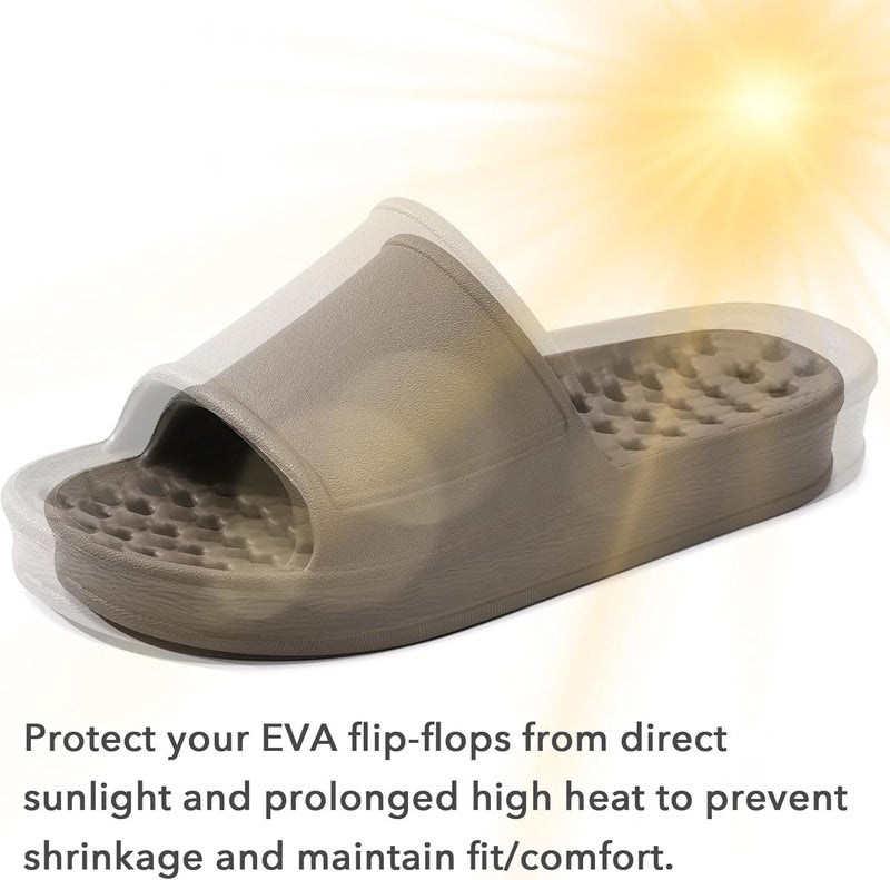 GETOEU Shower Shoes for Women and Men with Drain Holes Massage Slide Sandals Soft Cushioned Anti-Slip Pool Slides Comfort Thick Soled Gym Shower Shoes Quick Drying Bathroom Spa Slippers - Image 5