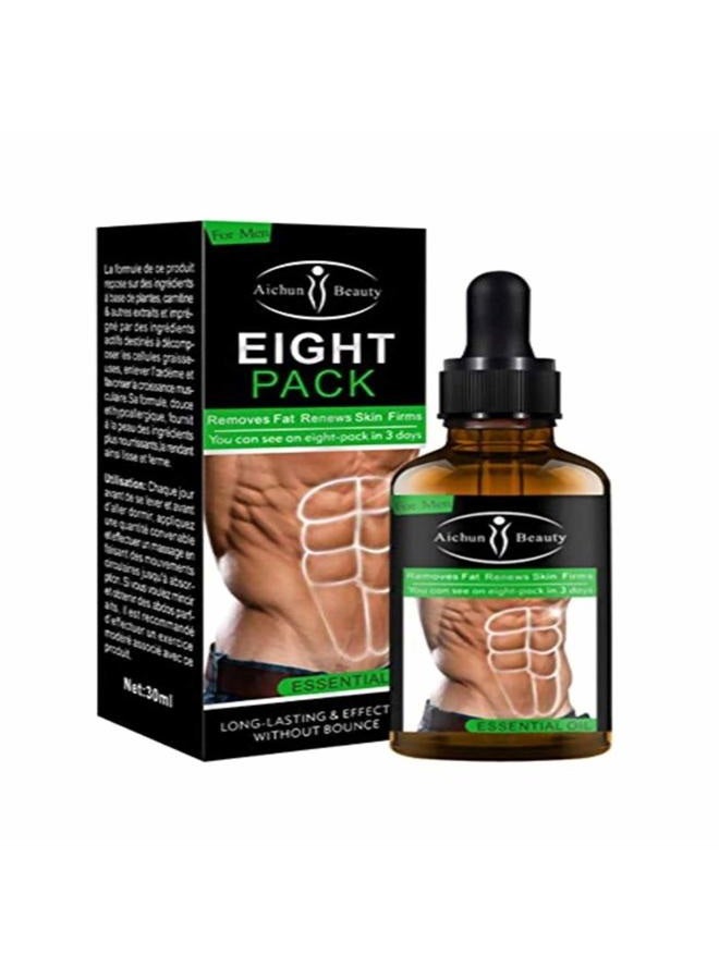 Aichun beauty Eight Pack Abdominal Essential Oil for Men Strong Waist Manly Torso Smooth Lines Press Fitness Belly Burning Muscle Fat Remove Renews Skin Weight Loss Slimming Cream 30ml  - Image 1