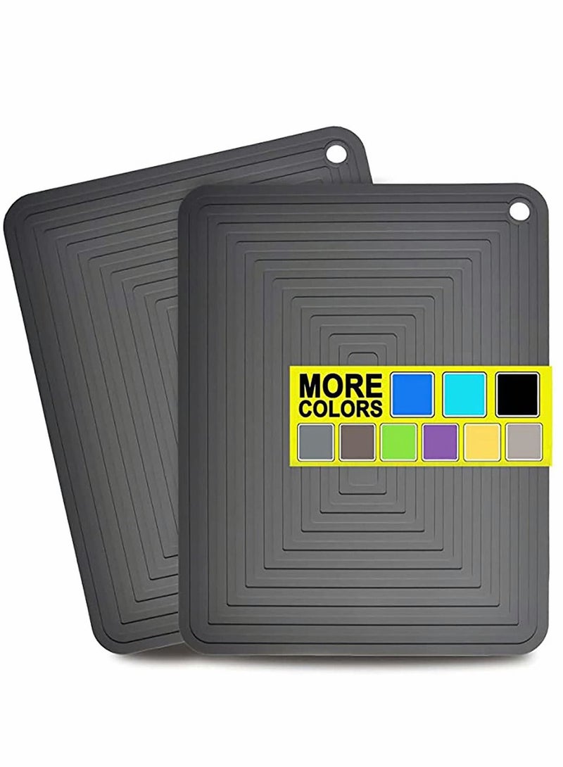 KASTWAVE Silicon Trivet Mats for Dishes, Silicone Pot Holders heat resistant, Large Hot Pads for Kitchen Table - 12" x 9" Trivets for Pots and Pans Set of 2 - Image 1
