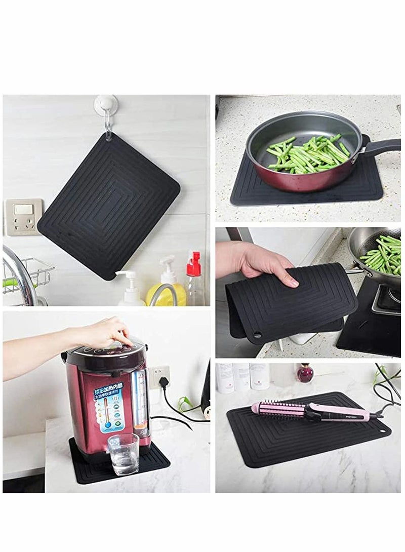 KASTWAVE Silicon Trivet Mats for Dishes, Silicone Pot Holders heat resistant, Large Hot Pads for Kitchen Table - 12" x 9" Trivets for Pots and Pans Set of 2 - Image 4