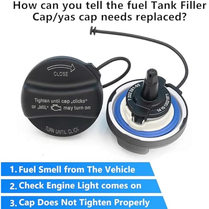 ريحني مجموعة غطاء خزان الوقود متوافقة مع غطاء خزان الوقود BMW Mini 16117222391 16117193372 - Image 3