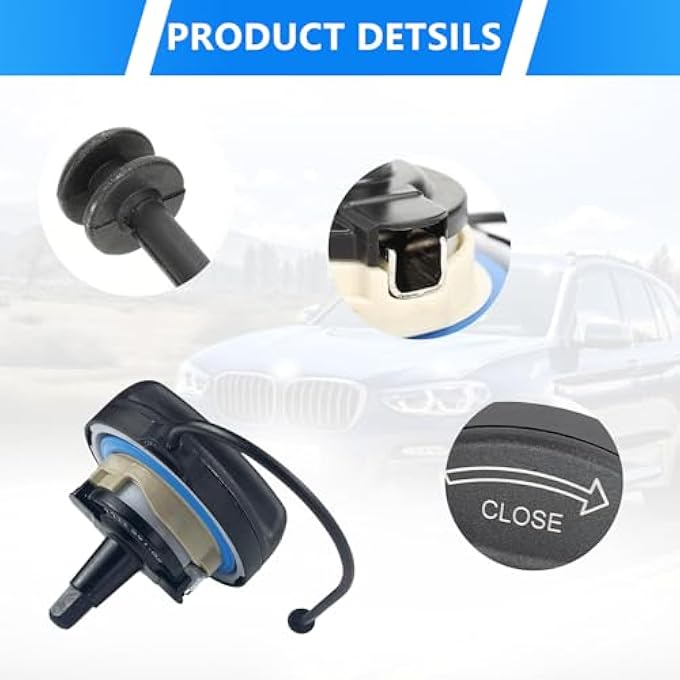 ريحني مجموعة غطاء خزان الوقود متوافقة مع غطاء خزان الوقود BMW Mini 16117222391 16117193372 - Image 4