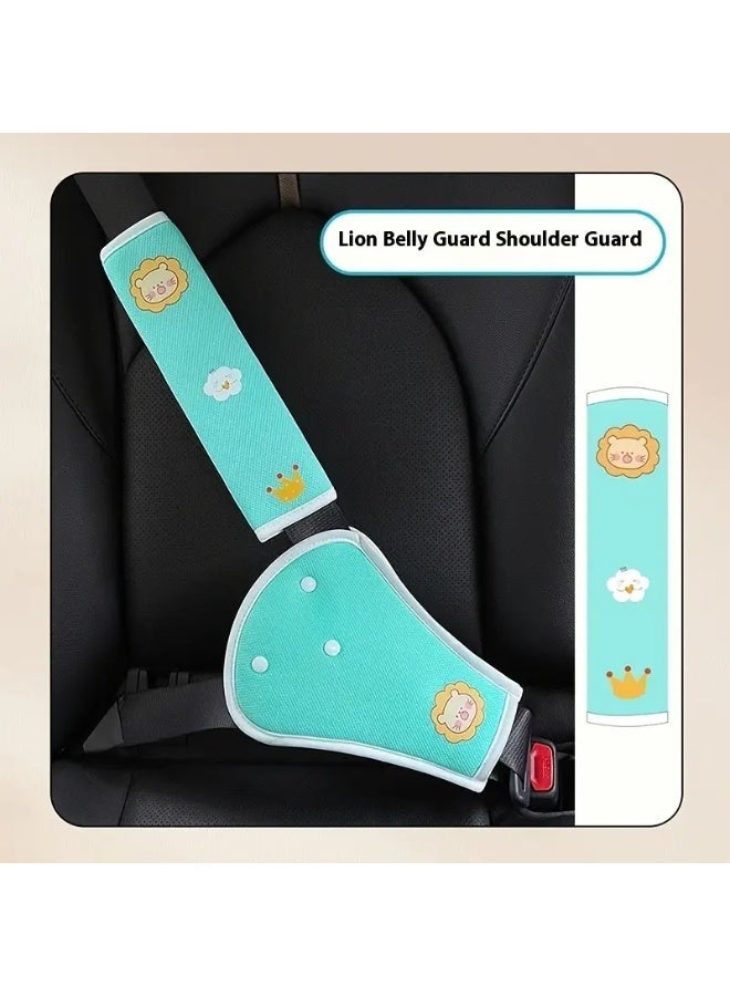 مُعدِّل حزام أمان مقعد السيارة للأطفال طقم قطعتين واقٍ للكتف والبطن غطاء حزام أمان مريح - Image 1