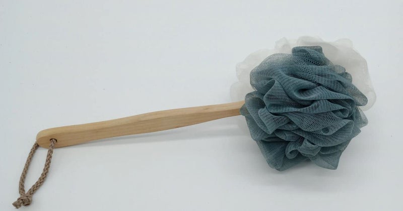 MustHome Back Bathing Loofah With Wooden Handle for Men and Women | Loofah For Back Bathing with handle |Back Bathing Loofah Brush | Back Scrubber for Bathing (Dual Colour Mesh With Wooden Handle) - Image 3