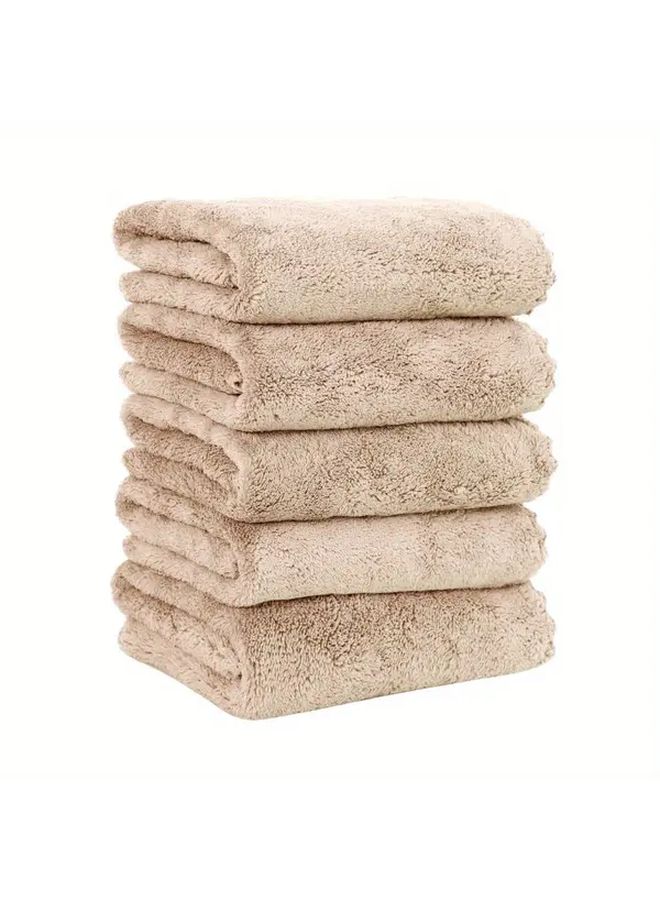1pc Gray Microfiber Coral Fleece Hand Towel Super Absorbent Face Towel Multi Purpose Use For Drying Hair Drying Water Wiping Cars Sports Travel Bathroom Supplies 13.7 X 29.5 In - Image 1