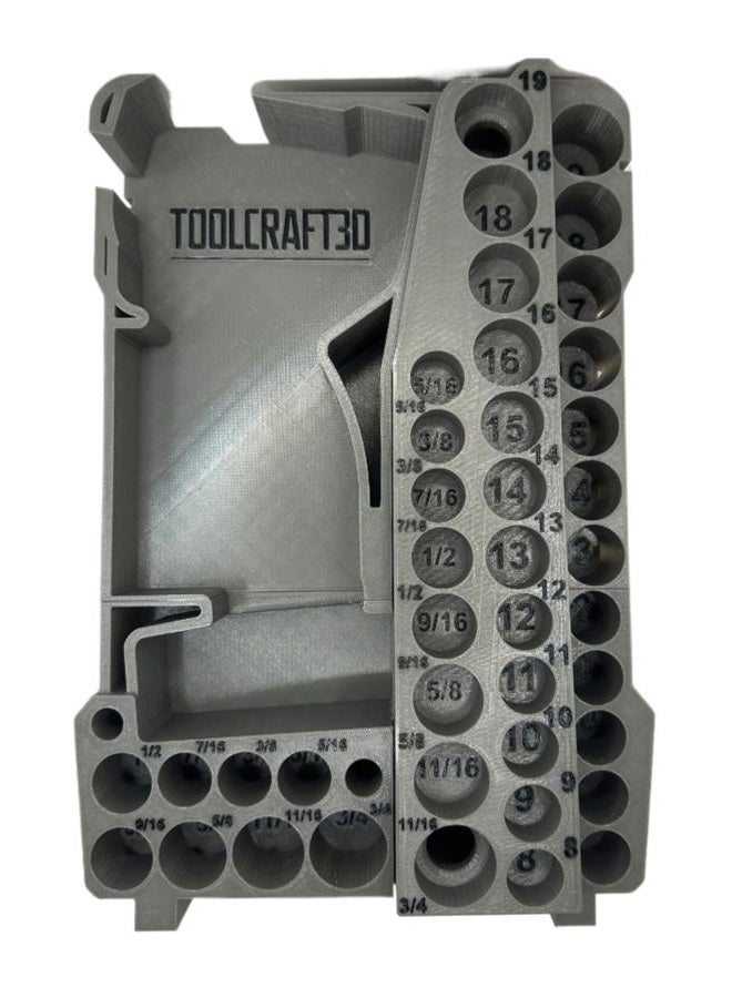 ToolCraft3d Design 3d Printed Insert Designed for Milwaukee Packout Organizer and Gen2 M12 Stubby 3/8" Impact (Insert Only) (Industrial Gray) - Image 5