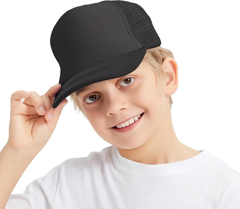 TopTie Kids 5 Panel Trucker Cap Mesh Snapback Hat Foam Front for Boys Girls Aged 3-7 Years Old - Image 1
