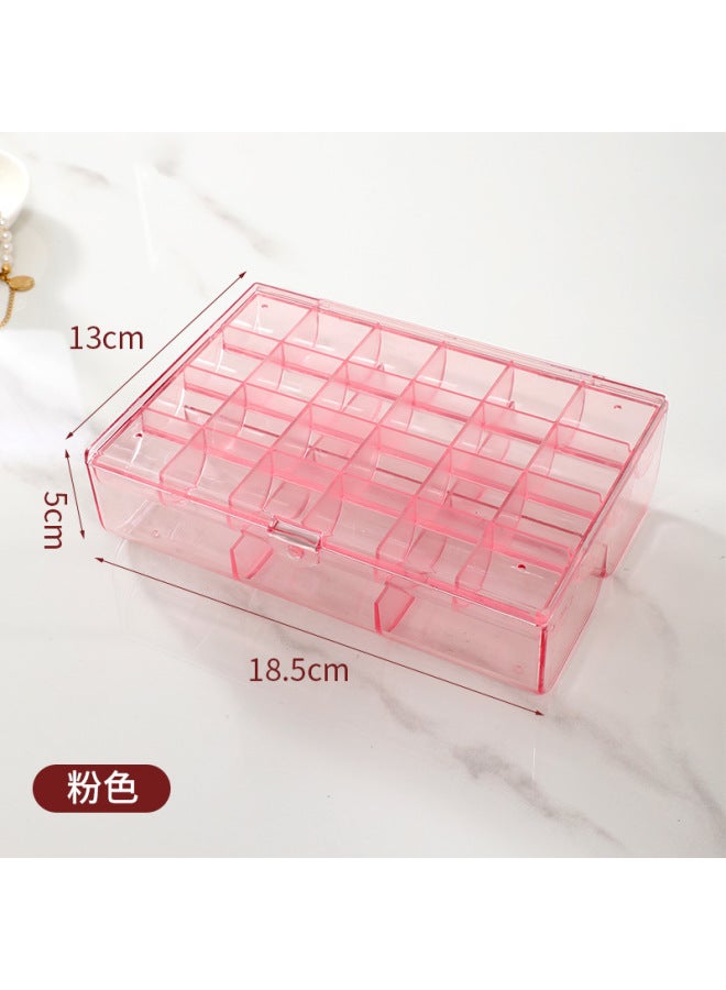 Double-layer elry Box Household Ring Necklace elry Storage Box Ornaments Portable Transparent High-grade Earrings Finishing Box