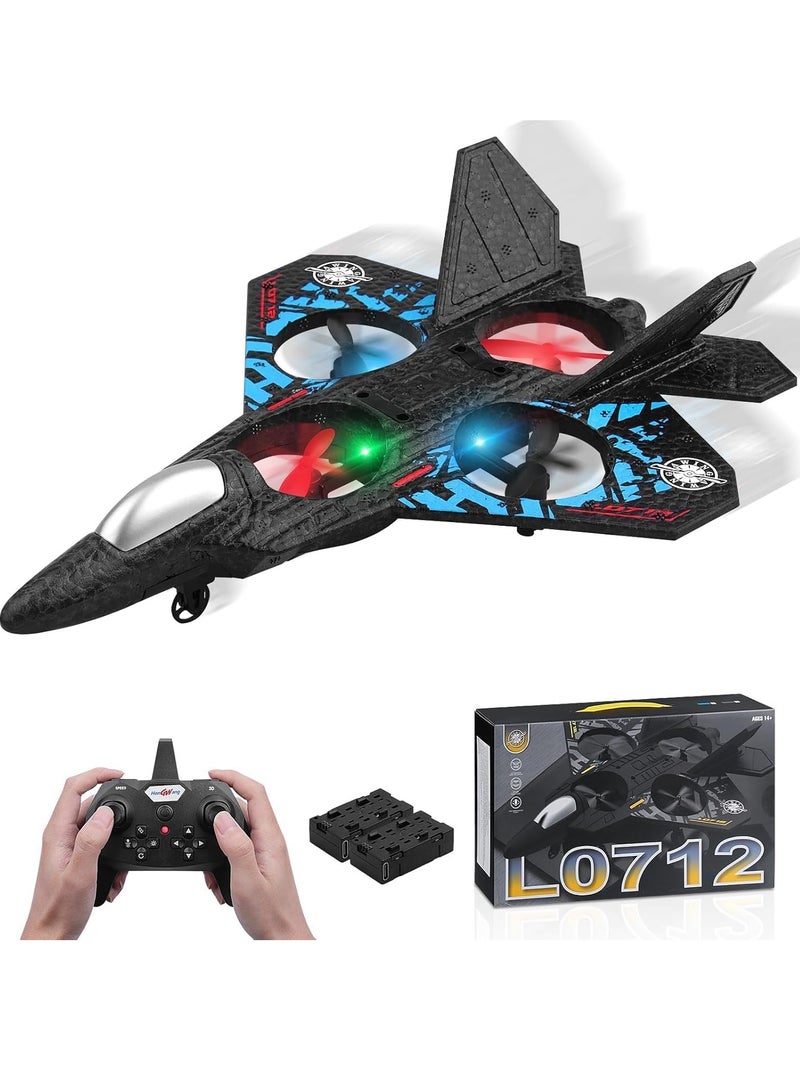 MAGIC VAULT طائرة RC 2.4GHz طائرة رباعية التحكم عن بعد L0712 – تثبيت تلقائي، قلب 3D وأضواء LED، قابلة للشحن عبر USB RTF للمبتدئين، الأطفال والبالغين، تصميم متين من رغوة EPP - Image 1