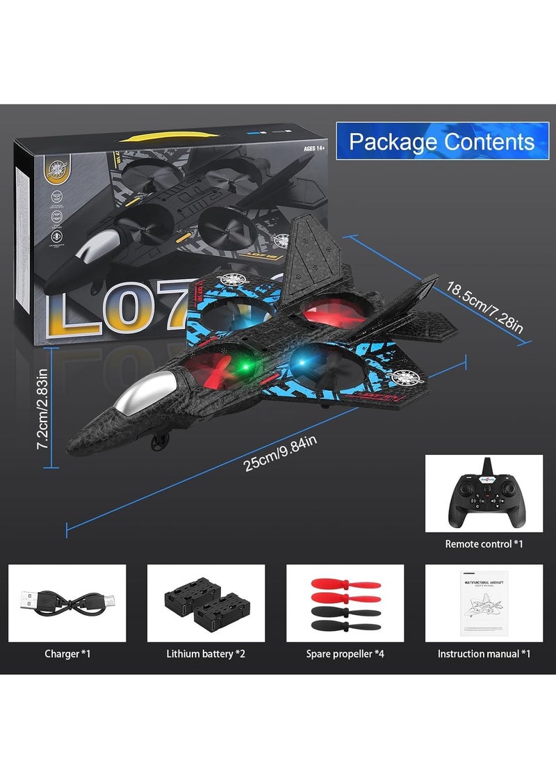 MAGIC VAULT طائرة RC 2.4GHz طائرة رباعية التحكم عن بعد L0712 – تثبيت تلقائي، قلب 3D وأضواء LED، قابلة للشحن عبر USB RTF للمبتدئين، الأطفال والبالغين، تصميم متين من رغوة EPP - Image 2