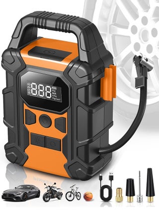 Tire Inflator Portable Air Compressor, Electric Tyre Pump with 25L/Mins Air Flow, 7800mAh Battery, 150 PSI Digital Pressure Gauge, LED Light&Auto Shut-Off for Car Bike Ball-Efficient Turbo - pzsku/ZEA551086952E4E3CECBFZ/45/_/1739616691/540850f4-79ee-4683-923b-bbc9387aaac7