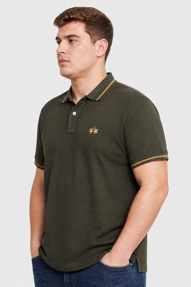 La Martina Men Regular Fit Embroidered Logo Short Sleeve Polo Shirt, Olive - Image 3