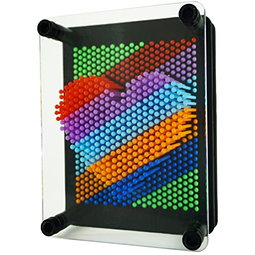 Sharkwill 3D Pin Art Sensory Toy Size 5x37 Inches Needles Pin Impression Toy Intellectual Fun Rainbow Toys Rainbow - Image 1