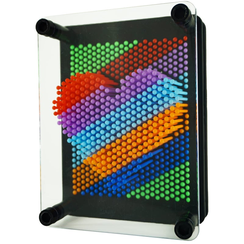 Sharkwill 3D Pin Art Sensory Toy Size 5x37 Inches Needles Pin Impression Toy Intellectual Fun Rainbow Toys Rainbow - Image 3