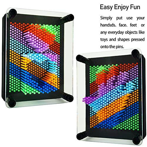 Sharkwill 3D Pin Art Sensory Toy Size 5x37 Inches Needles Pin Impression Toy Intellectual Fun Rainbow Toys Rainbow - Image 5