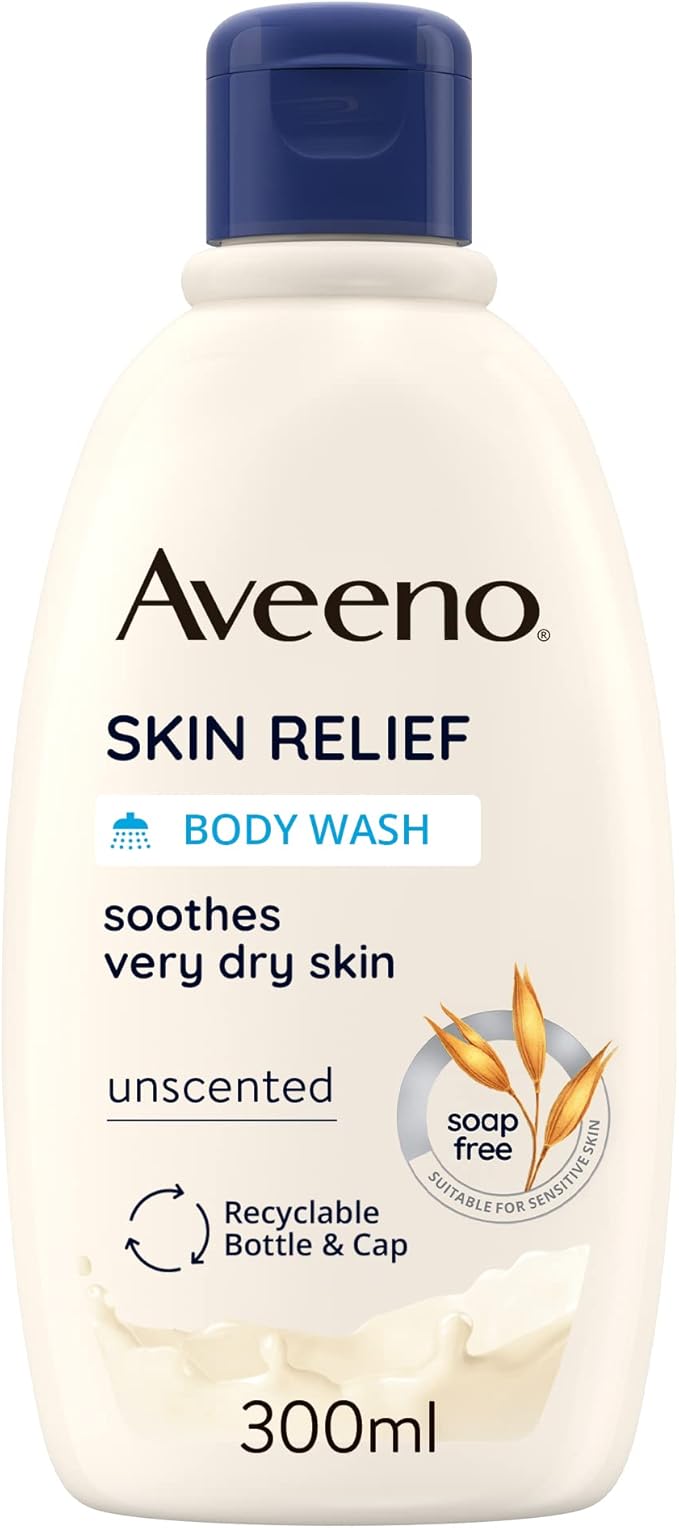 Aveeno Skin Relief Moisturising Body Wash 1x 500ml Gentle Cleansing Wash with Soothing Triple Oat Complex SoapFree Unscented for Sensitive and Very Dry Skin - Image 1