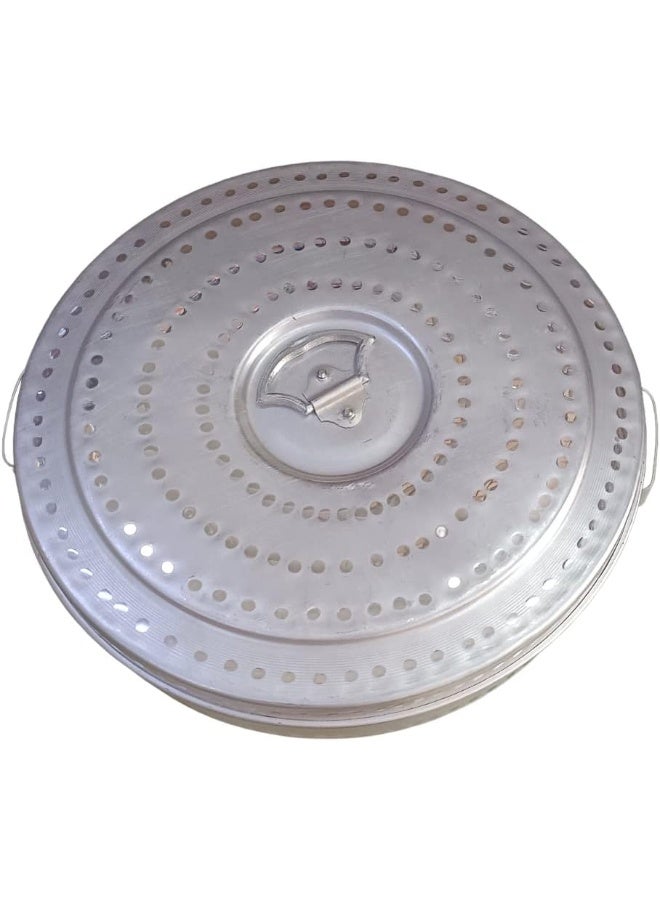 SAQOWARE SAQOWARE Alsaqer Aluminium Kubbos Dabba |Traditional Arabic Bread Box |Regag Storage | Arabic Bread Storage 18-Inch Diameter - Image 2