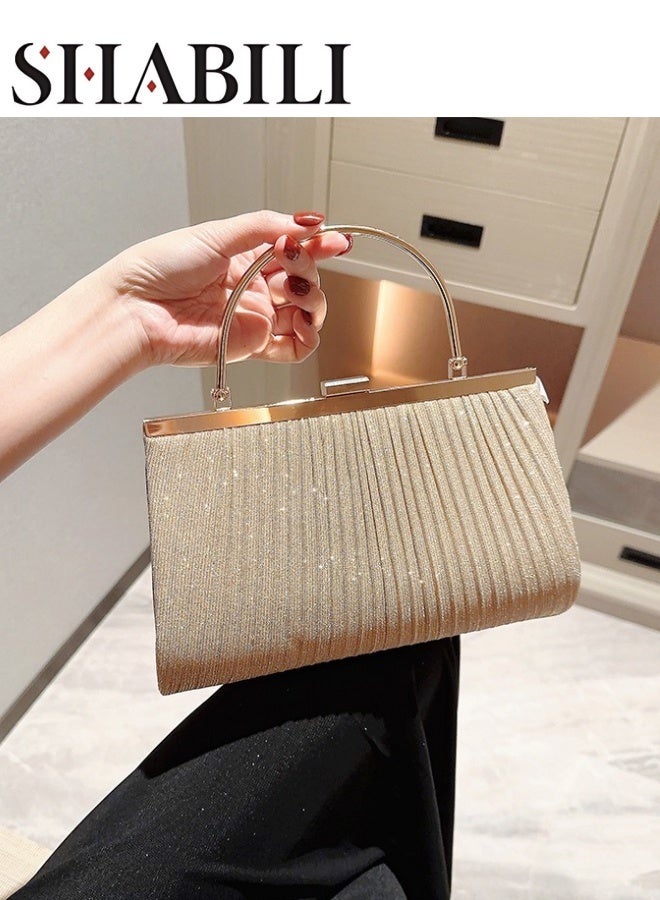 SHABILI Women's Fashion Luxury Evening Clutch Bag, Ladies Designer Chain Banquet Package Handbag Tote Bags Shoulder Bag, Casual Solid Color Crossbody Bag Satchel bag Side Bag Carry Bag for College Students  - Image 1