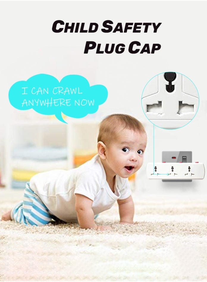 MODI 6-Way Multi Plug Extension Socket Wall Extender with Switches Universal Multi Socket Adapter for Home Office Appliances Extension Power Socket - Image 4