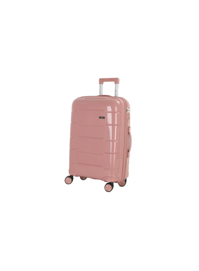 اتش تي مجموعة حقائب سفر H.T من 4 قطع - حقائب متينة بهيكل صلب مع عجلات دوارة، ومقبض تلسكوبي، وسحابات مضادة للسرقة (13/20/24/28 بوصة، 13.5/49/80/116 لترًا، طقم سفر خفيف الوزن، لون ذهبي وردي) - Image 4