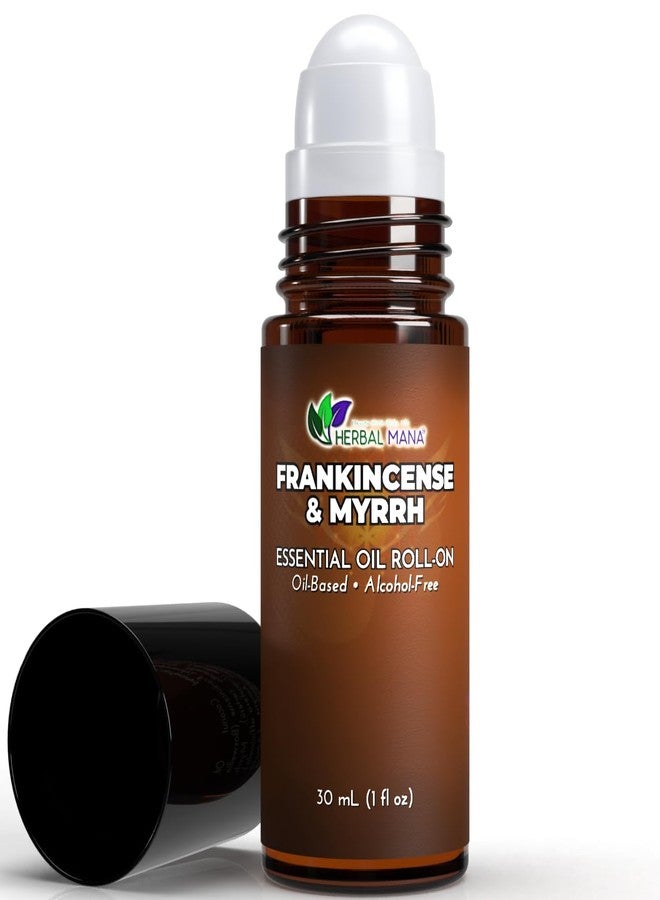 Herbal Mana زيت عطري باللبان والمر، 30 مل (1 أونصة سائلة) - زيت عطري مخفف مسبقًا في زيت جوز الهند المجزأ - زيت دوار لنقاط النبض خالٍ من الكحول - Image 1