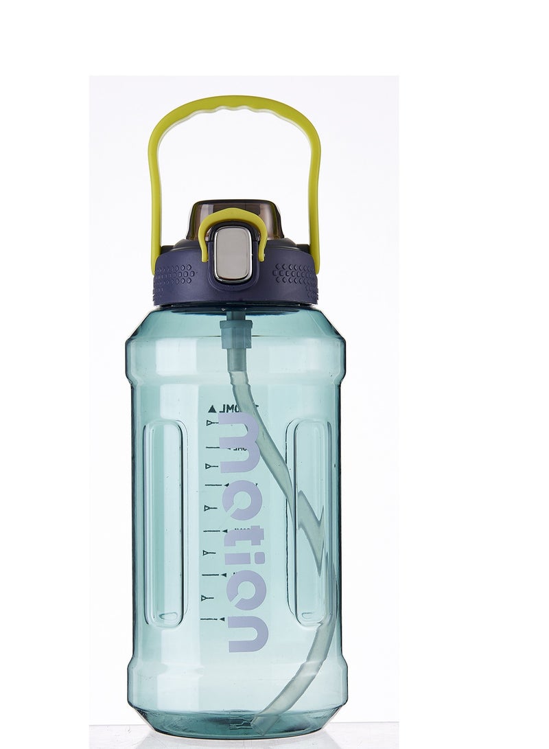 موشون زجاجة مياه رياضية,سعة 1930 لتر ، نصف جالون تحفيزية مع ماصة قابلة للازالة بعلامات زمنية قابلة للازالة، خالية من البيسفينول ايه ومضادة للتسرب، للياقة البدنية وصالة الالعاب الرياضية- كحلي , برتقالي - Image 2