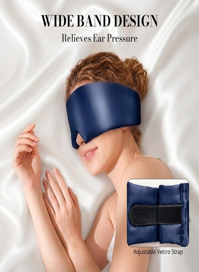 Gizmolet 22 Momme Pure Mulberry Silk Sleep Mask, 3D Contoured Cup Eye Mask for Sleeping, Super Soft Breathable Blindfold with Adjustable Strap, Perfect Blocks Light for All Night Sleep, Blue - Image 5
