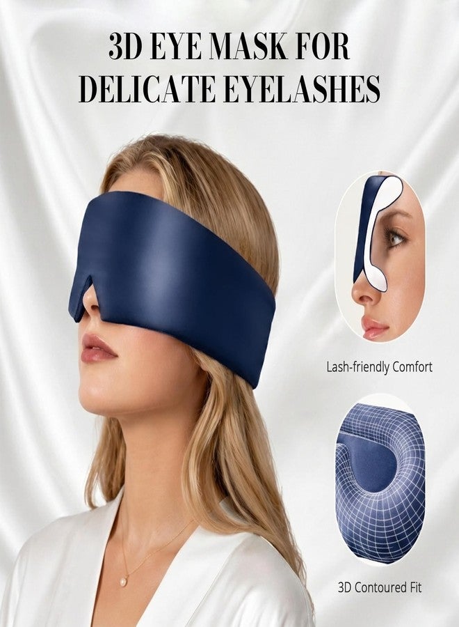 Gizmolet 22 Momme Pure Mulberry Silk Sleep Mask, 3D Contoured Cup Eye Mask for Sleeping, Super Soft Breathable Blindfold with Adjustable Strap, Perfect Blocks Light for All Night Sleep, Blue - Image 4