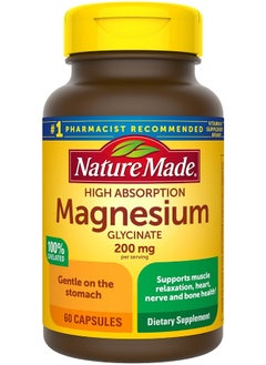 Nature Made Magnesium Glycinate 200 Mg Per Serving, Dietary Supplement For Muscle 60 Capsules, 30 Day Supply  - Image 1