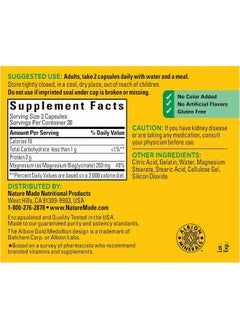Nature Made Magnesium Glycinate 200 Mg Per Serving, Dietary Supplement For Muscle 60 Capsules, 30 Day Supply  - Image 5