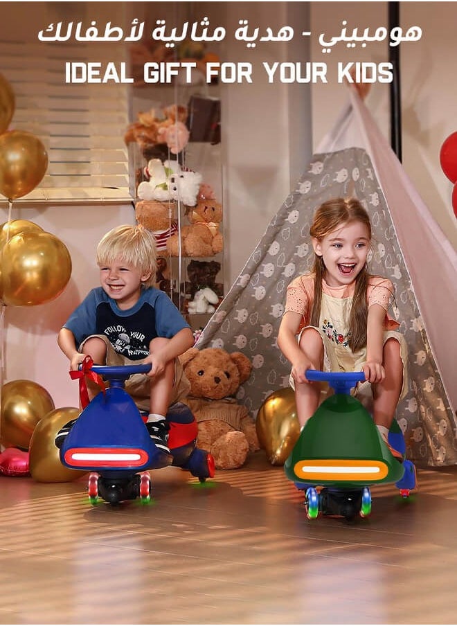 Hompenny - 2-in-1 Electric Ride On Car for Kids, Tricycle / Wiggle Car / Scooter, 360° Rotation, Bluetooth Music, Large Seat for Parent-Child Interaction, 80KG Load Capacity, 2 Adjustable Speeds, Flashing LED Wheels, 12V Rechargeable Battery with Fast Charging & Long Battery Life - Image 1