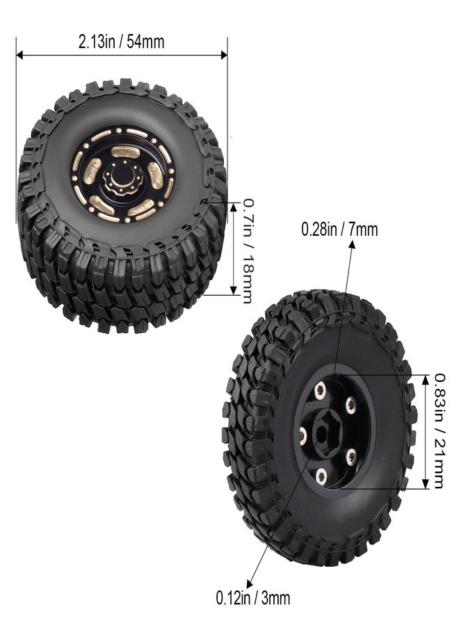 هوبي بارك عجلات وإطارات HobbyPark Brass 1.0 Beadlock لقطع غيار TRX4M 1/18، وSCX24 1/18، وسيارات الزحف RC 1/24، مجموعة من 4 قطع (النوع D) - Image 2