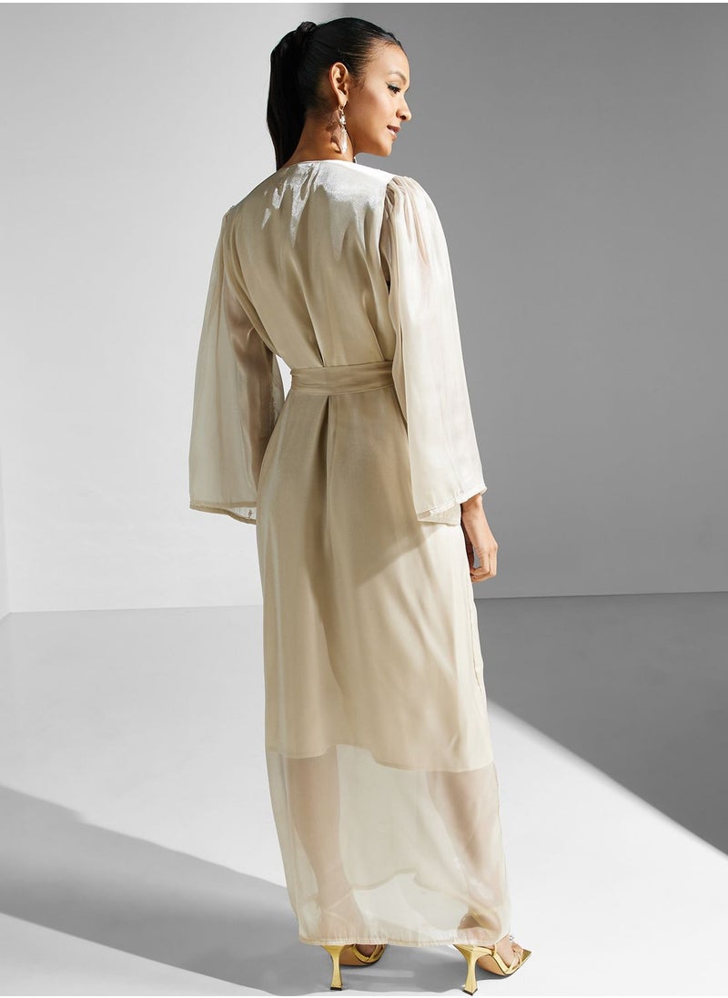 hayas closet - Embellished Belted Jalabiya - Image 1