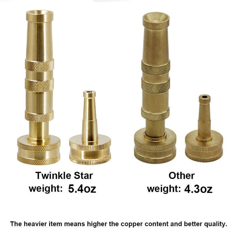Twinkle Star Solid Brass Heavy Duty Adjustable Twist Hose Nozzle Jet Sweeper Nozzle, TWIS3231 - Image 4