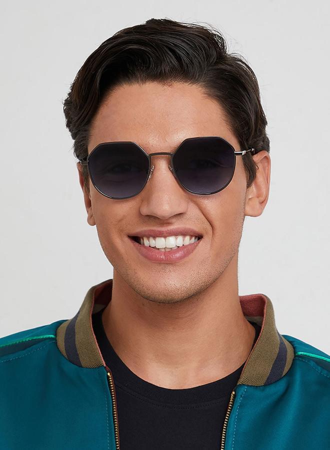 30 سندايز نظارات شمسية رجالية هندسية بحماية  رمادي، أزرق - Image 4