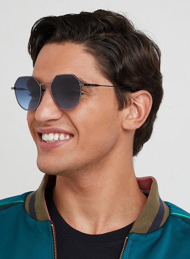 30 سندايز نظارات شمسية رجالية هندسية بحماية  رمادي، أزرق - Image 5