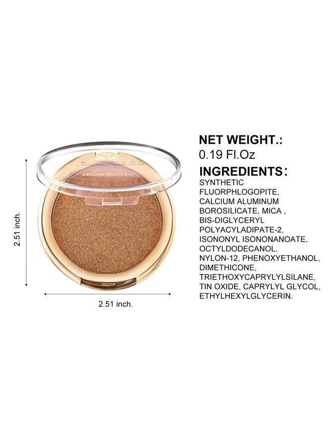 YOUNG VISION Baked Highlighter Powder Palette, Sheer Pearl Shimmer Shades for Face Highlighter Makeup, Highly Pigmented Iluminadores de Maquillaje, 0.19 Oz(Pack of 1) - Image 3