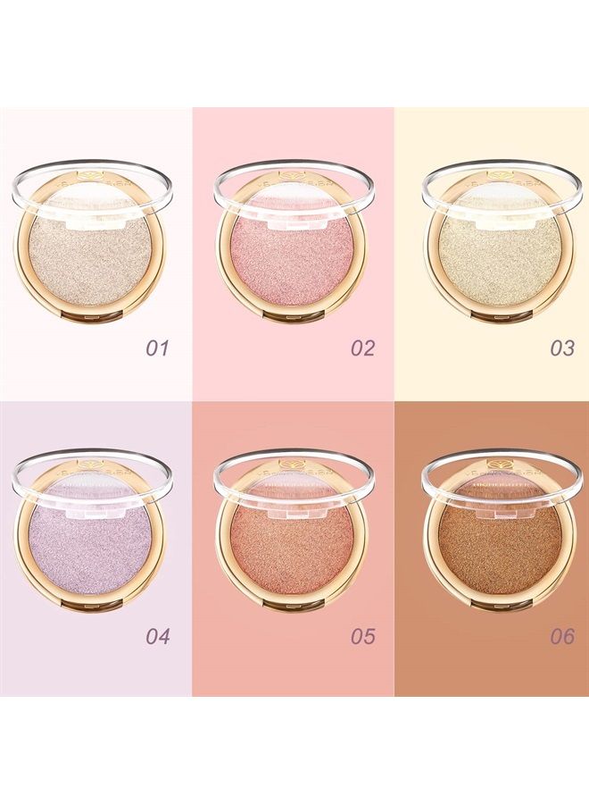 YOUNG VISION Baked Highlighter Powder Palette, Sheer Pearl Shimmer Shades for Face Highlighter Makeup, Highly Pigmented Iluminadores de Maquillaje, 0.19 Oz(Pack of 1) - Image 5