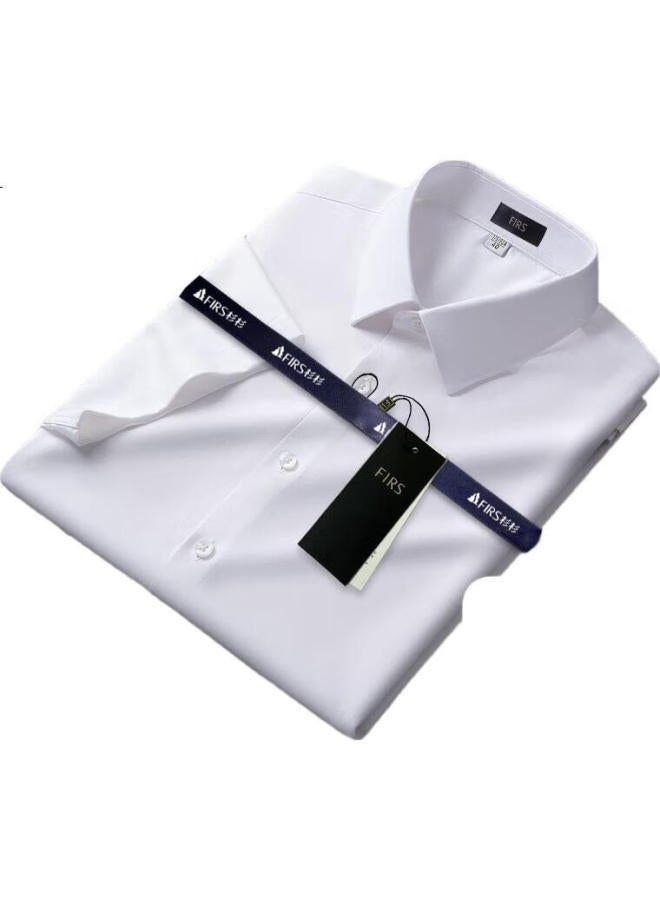 Firs Men'S Summer Business Modal Mulberry Silk Short Sleeve Shirt Elastic Wrinkle-Free Shirt D19101 43 - Image 3