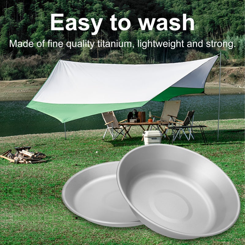 Titanium Plate 270ml Lightweight & Strong - Rust-Proof Corrosion-Resistant Portable Plate for Outdoor Camping Picnic Home Kitchen Use - Image 4