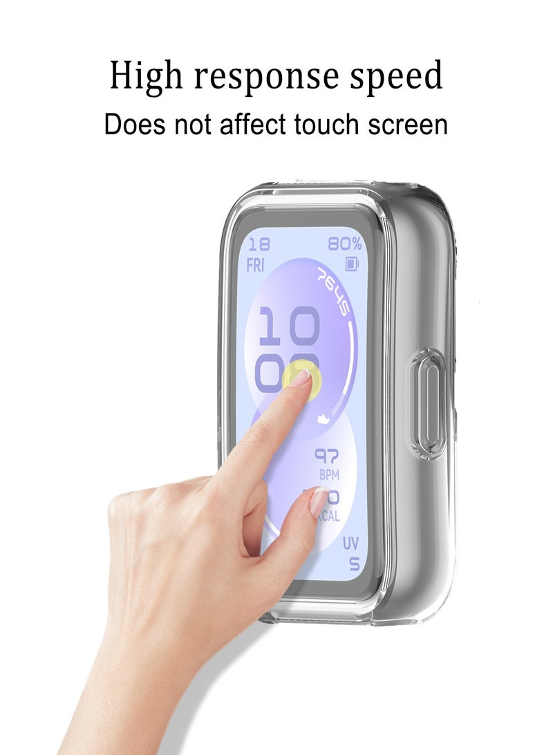 OLYSON 2-Packs TPU Shockproof Screen Protector Cover Case for Huawei Band 11/11NFC, Protective Case TPU All-Around Protective Case, Soft TPU Slim Case Watch Case, Clear + Black - Image 2