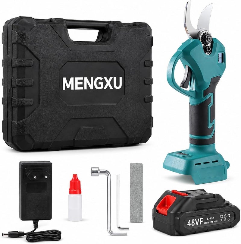 MENGXU 21V Electric Pruning Shears, 40mm Brushless Pruner, 3.0Ah Battery - Image 1