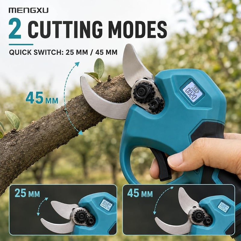 MENGXU 21V Electric Pruning Shears, 40mm Brushless Pruner, 3.0Ah Battery - Image 3