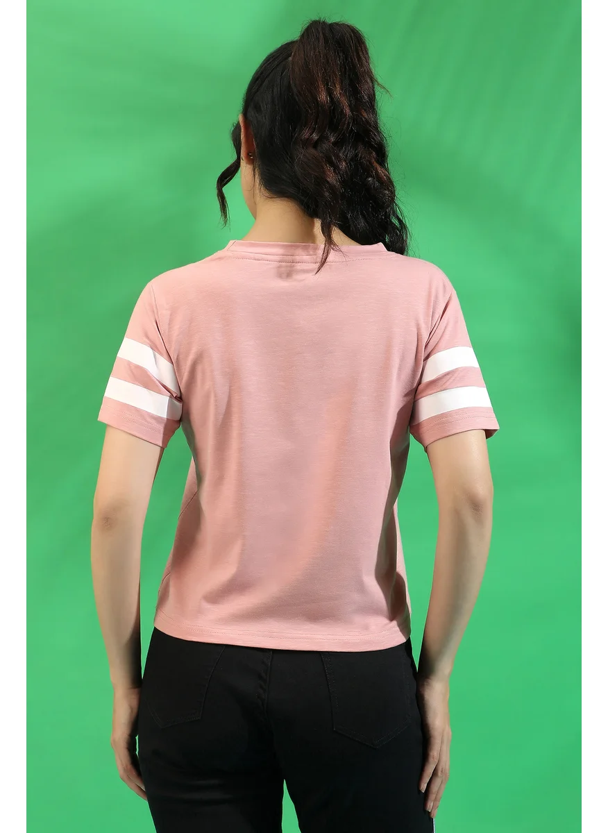 كامبوس سوترا Women's Solid Light Pink Boxy Top