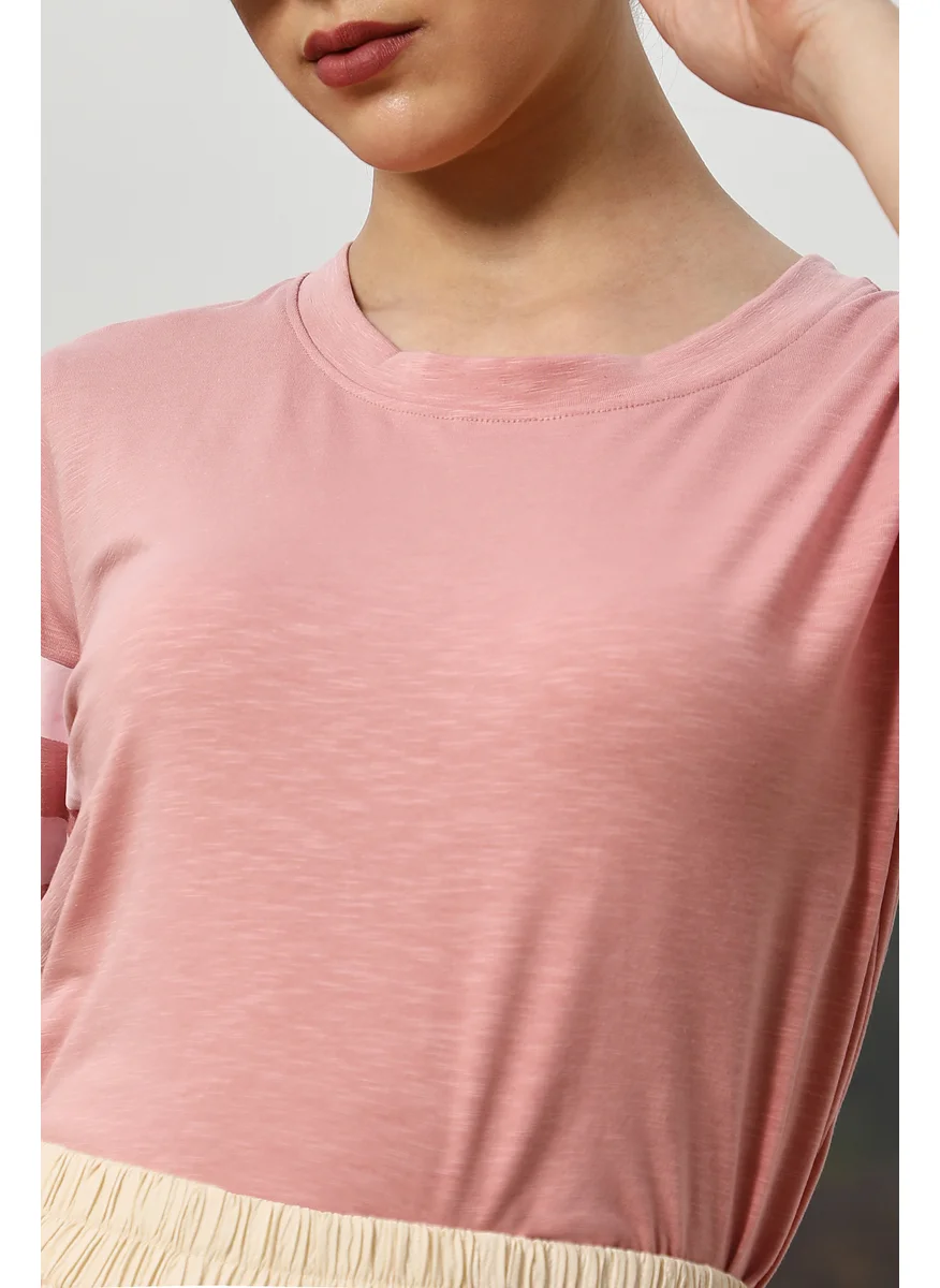 كامبوس سوترا Women's Solid Light Pink Boxy Top